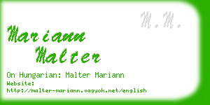 mariann malter business card